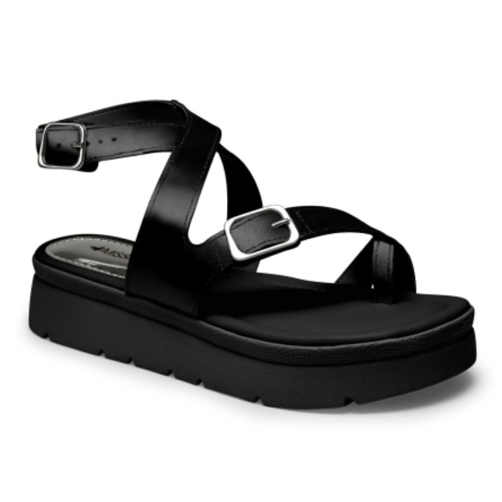 Sandália Feminina Flatform Preto Mississipi MF482-0001 Preto 1