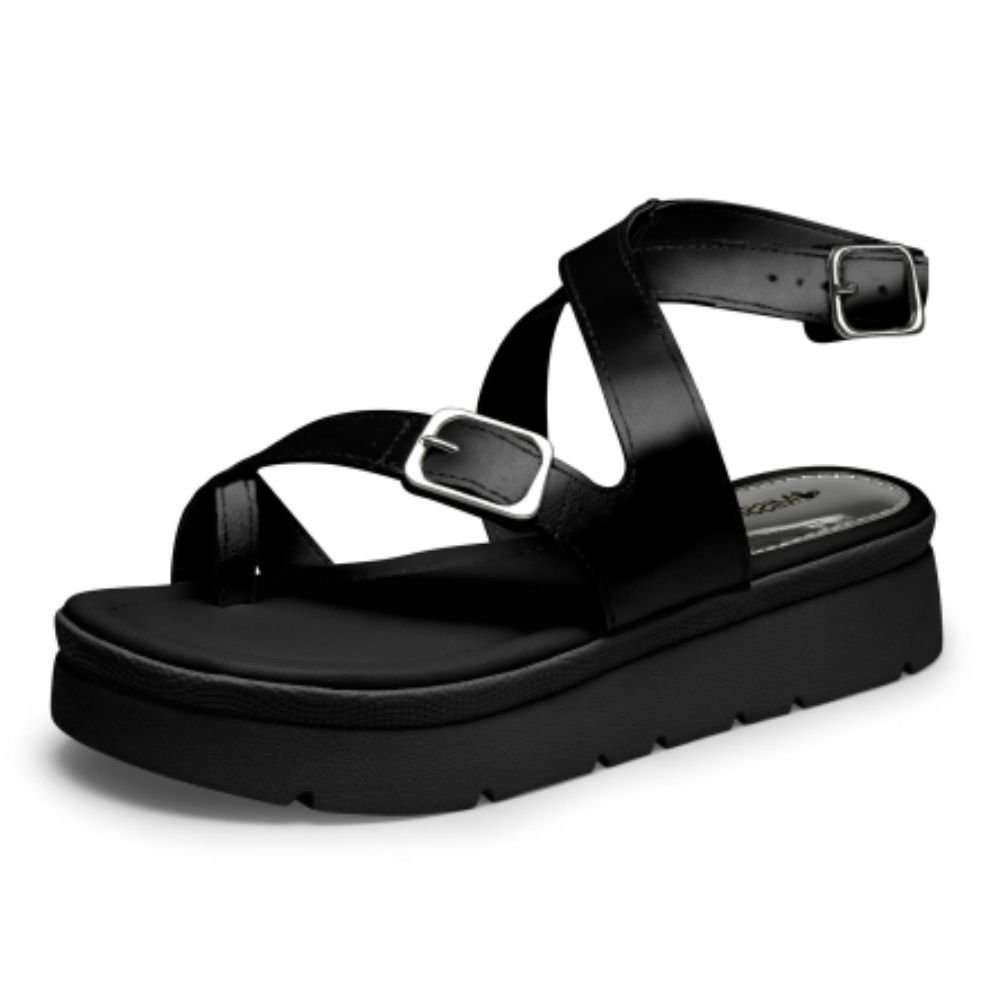 Sandália Feminina Flatform Preto Mississipi MF482-0001 Preto 2