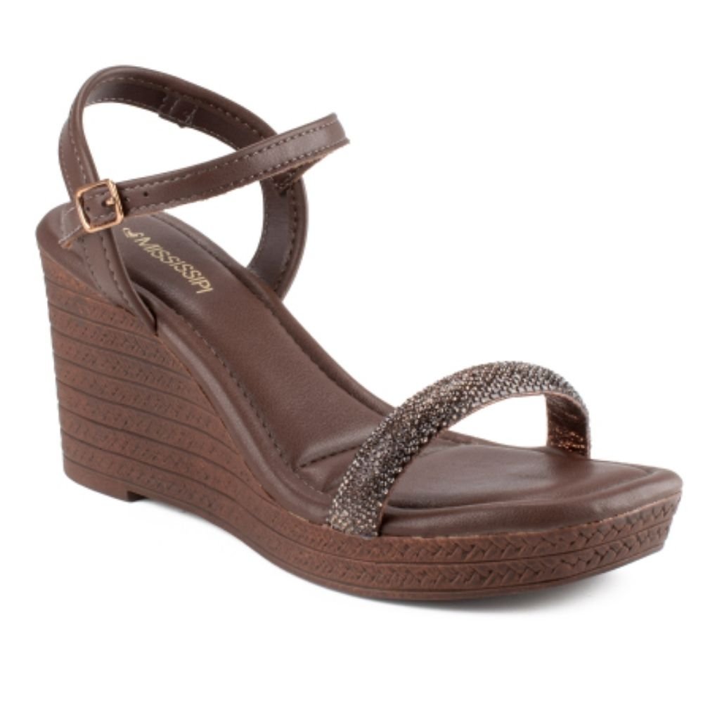 Sandália Feminina Anabela Café Mississipi MF513-0002 Marrom 3
