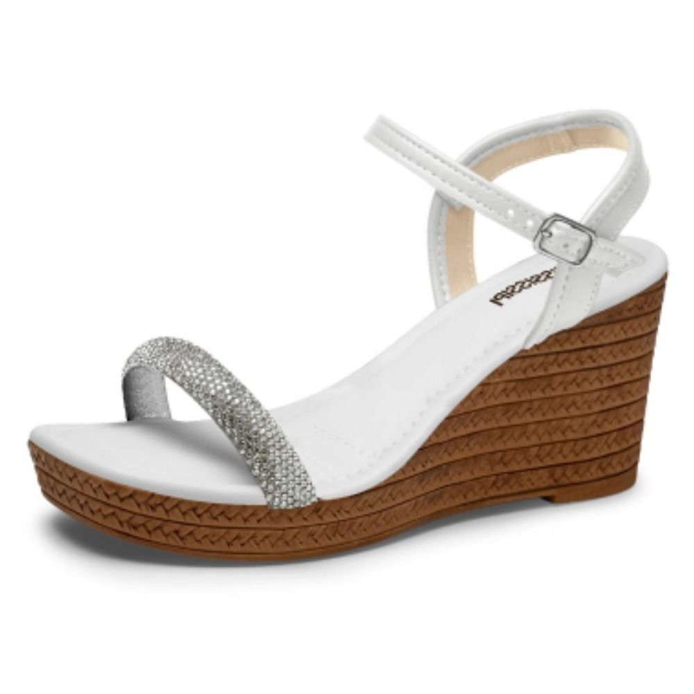 Sandália Feminina Anabela Cristal New White Mississipi MF513-0007 Branco 2