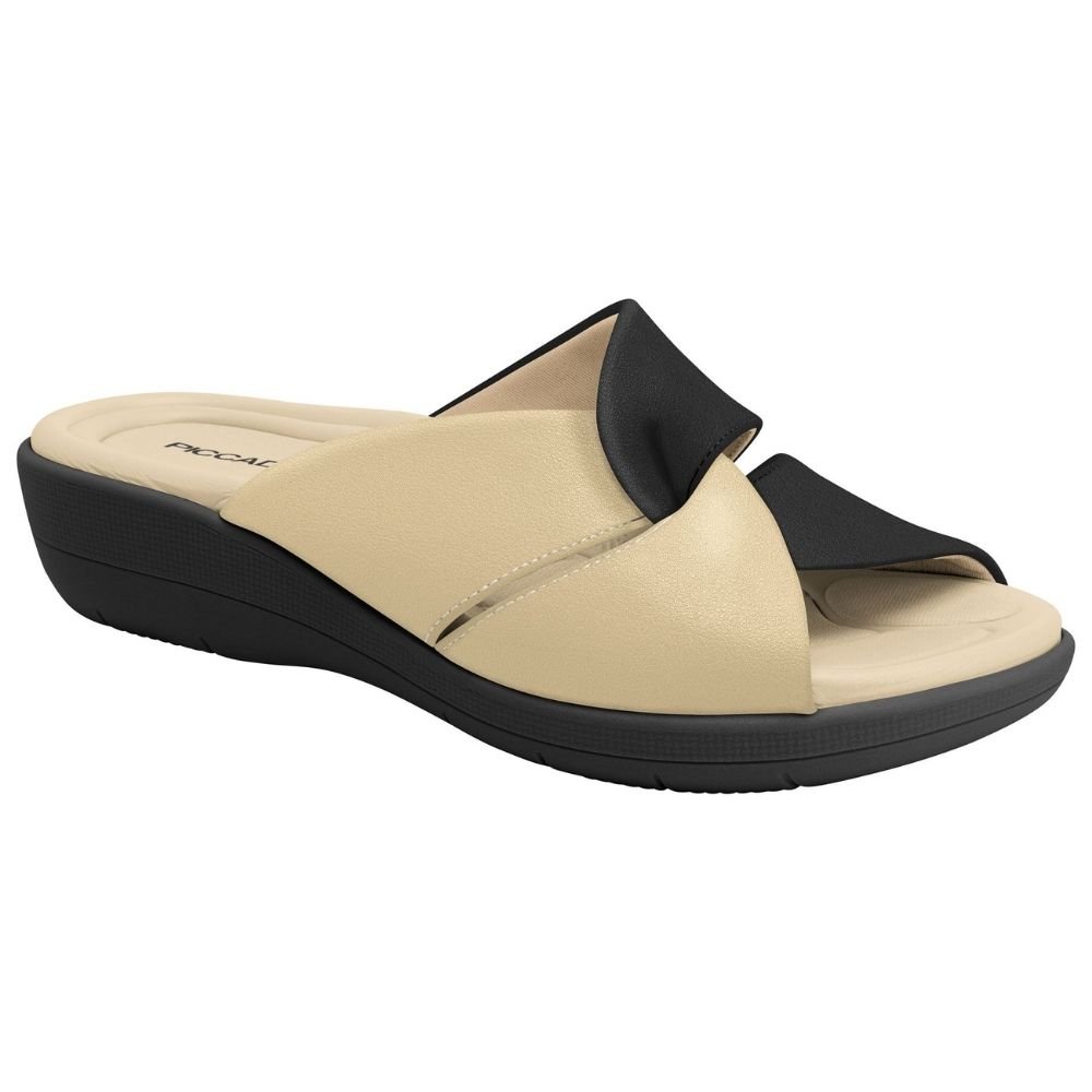 Tamanco Feminino Fascite Bicolor Preto Piccadilly 239023-12