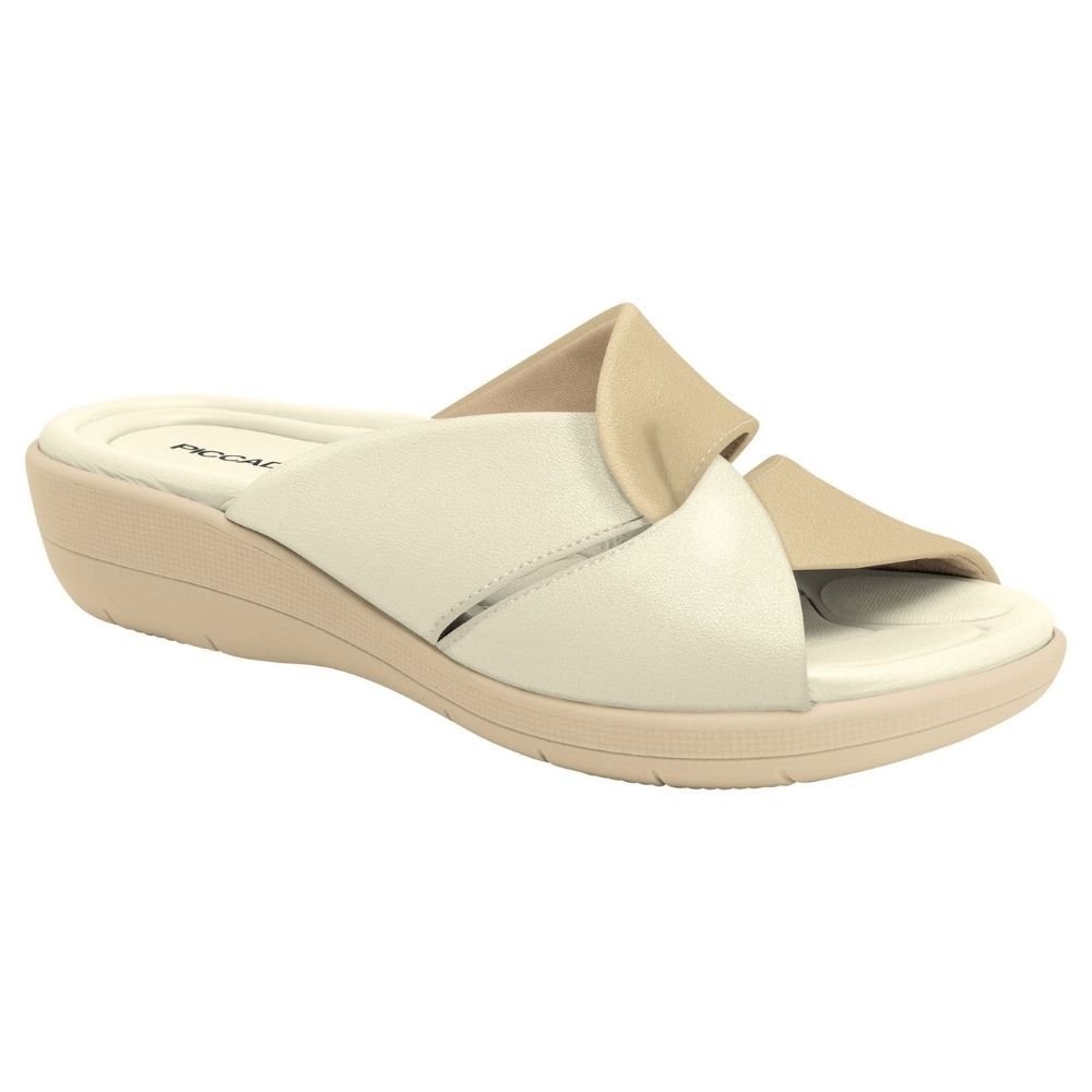 Tamanco Feminino Fascite Bicolor Off White Piccadilly 239023-13