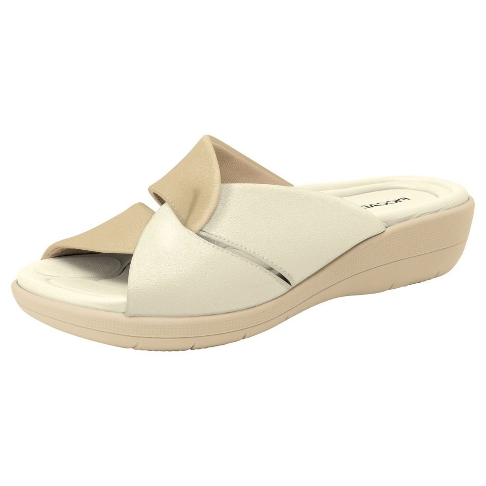 Tamanco Feminino Fascite Bicolor Off White Piccadilly 239023-13 Off White 2