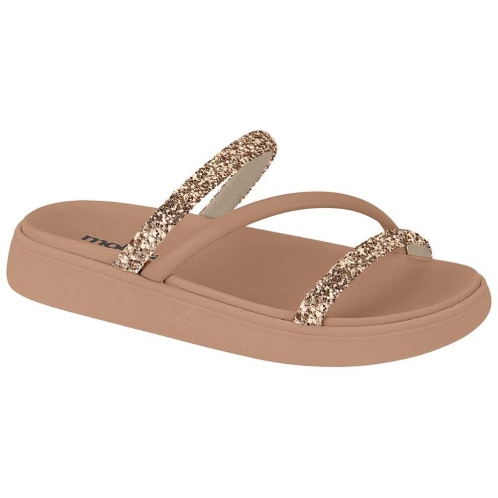 Chinelo Flatform Tira Tripla Multi Nude Moleca 5469.121