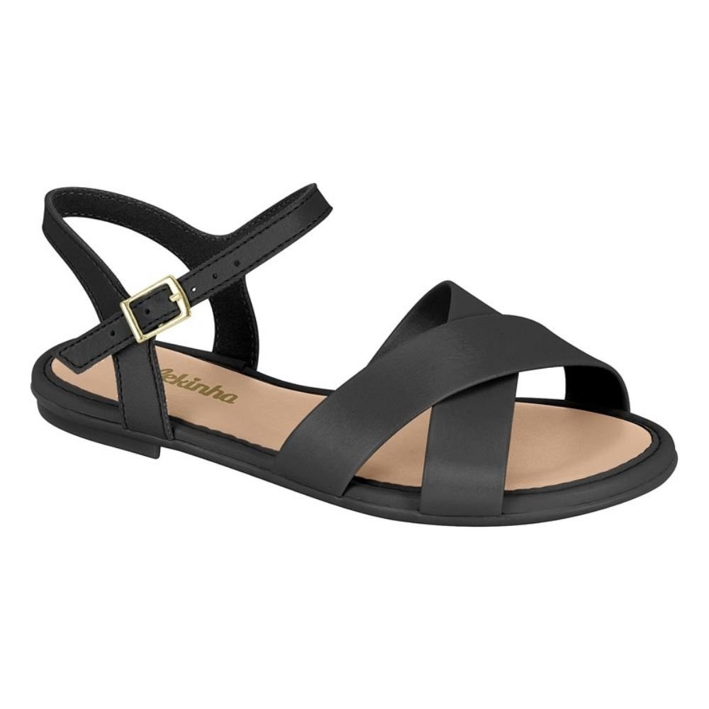 Sandália Infantil Metalizada Preto Molekinha 2157.1050