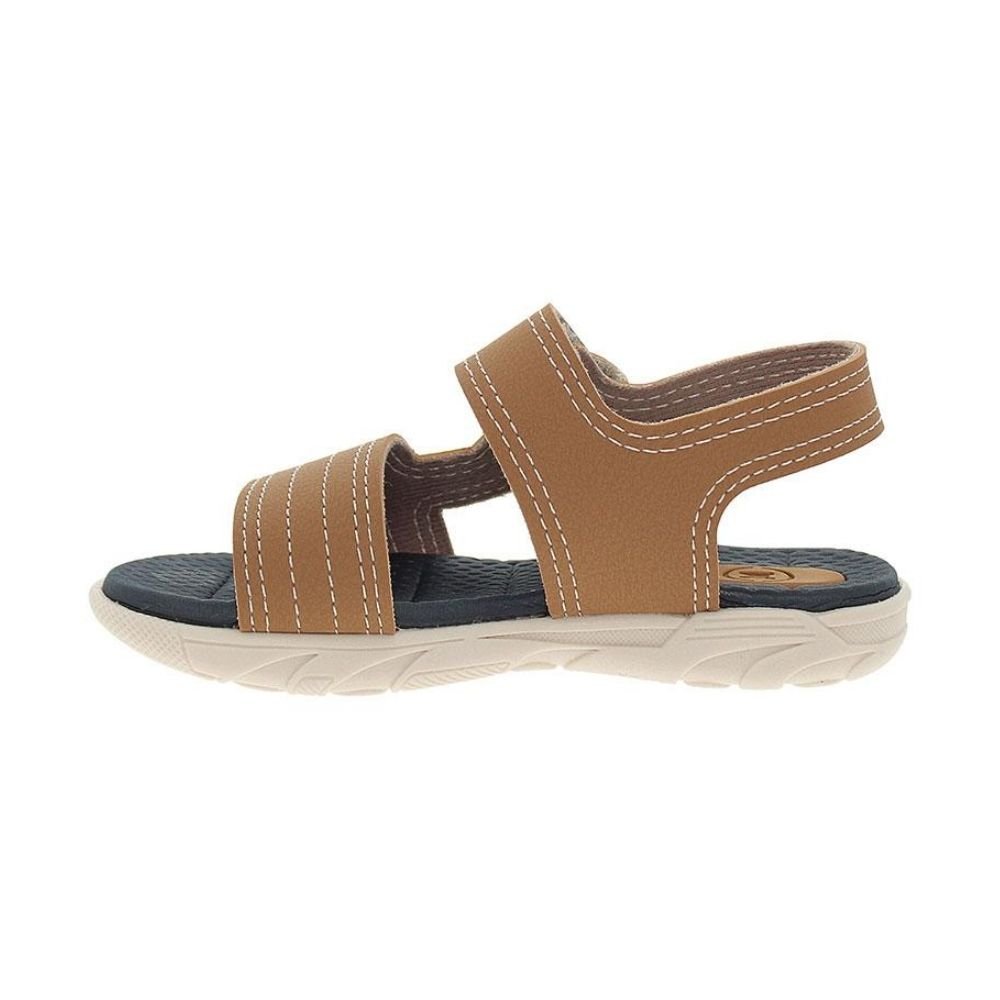 Sandália Papete Infantil Caramelo Molekinho 2135.662 Marrom/Azul 3