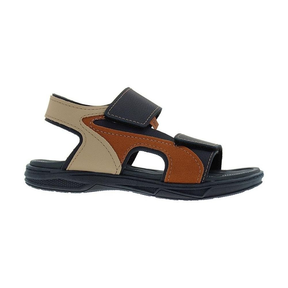 Sandália Papete Infantil Marinho Areia Caramelo Molekinho 2402.745 Azul/Marrom 2