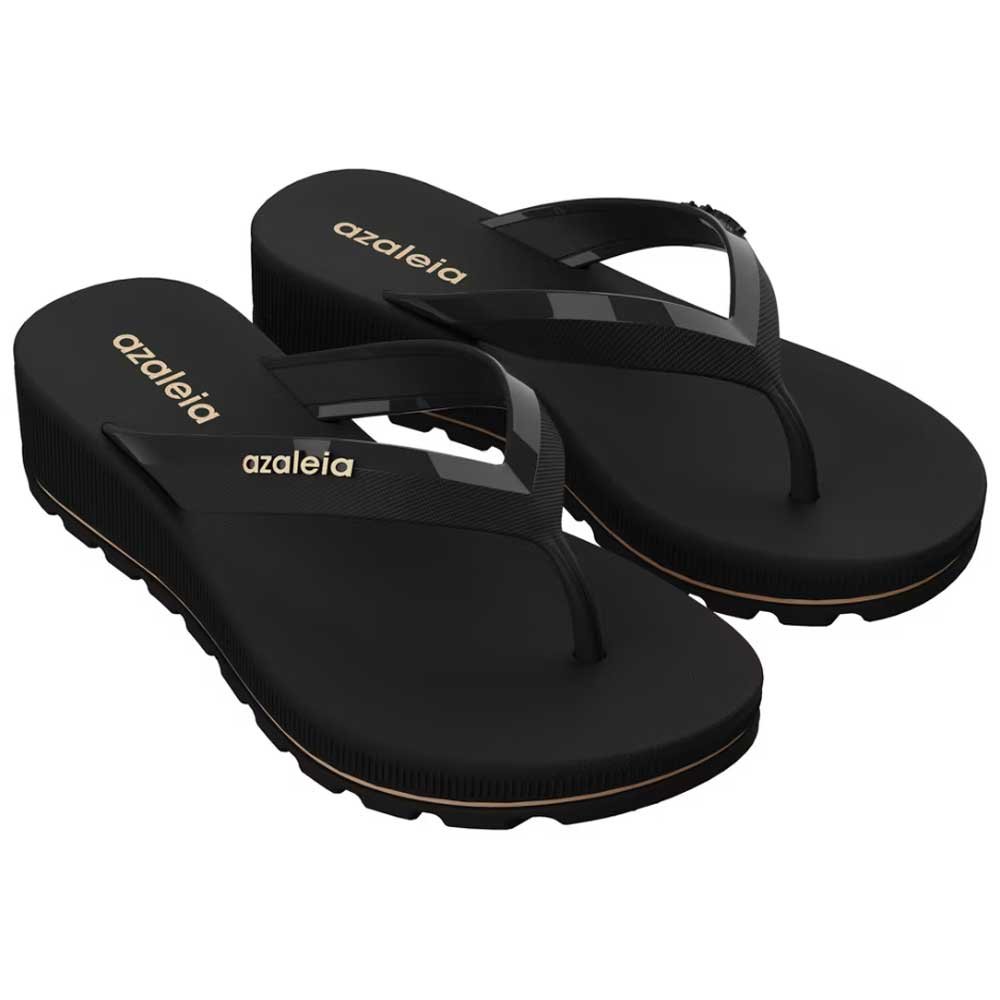 Chinelo Feminino Anabela Fabi Light Preto Azaleia 18908-AV596