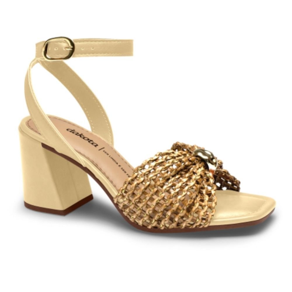 Sandália Feminina Salto Bloco Palha Luxor Dakota Y9803-0001