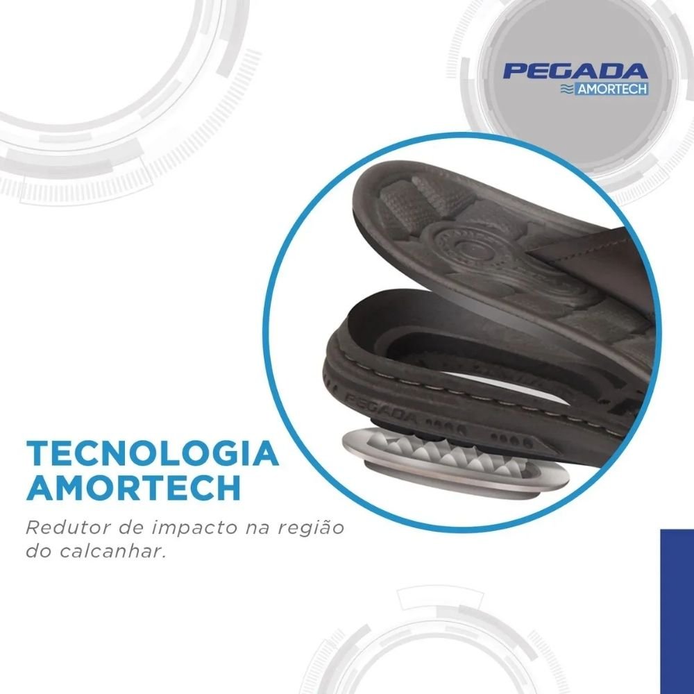 Sandália Masculina Amortech Pinhão Pegada 131288-01 Marrom 2