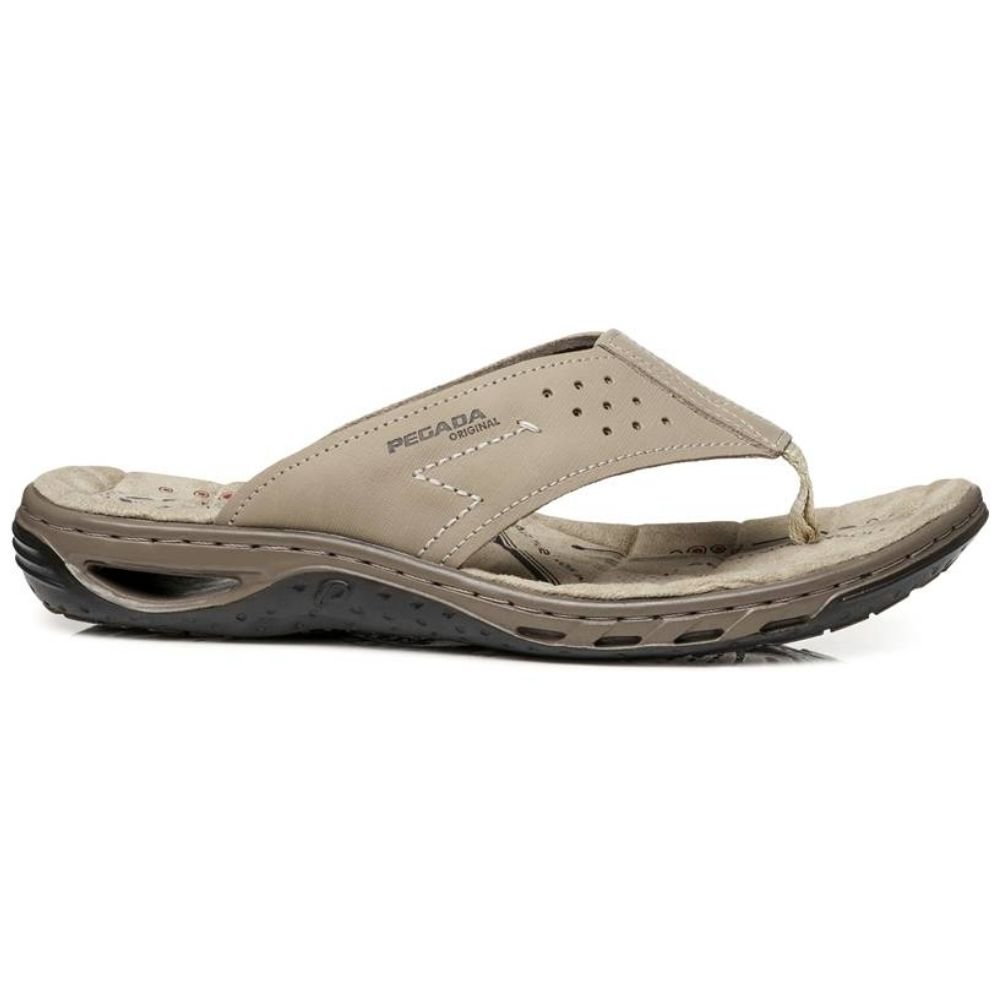 Chinelo Masculino Soft Amortech Couro Areia Pegada 131663-13