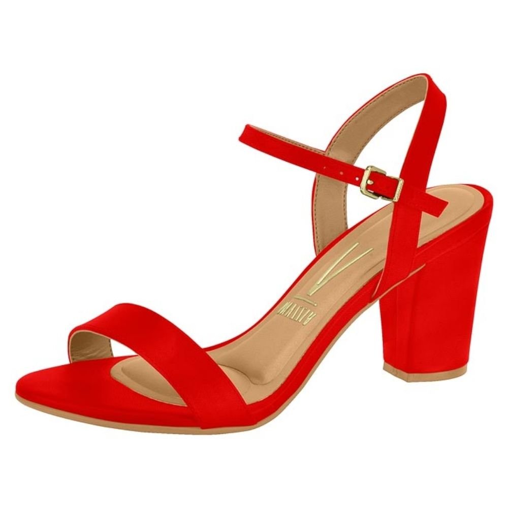 Sandália Feminina Salto Bloco Vermelho Ruby Vizzano 6262.474 Vermelho 2