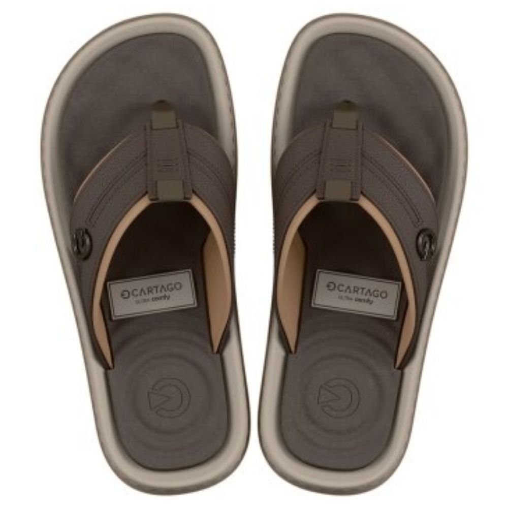 Chinelo Masculino Fiji VI Bege Marrom Cartago 12525-BQ127 Marrom 2