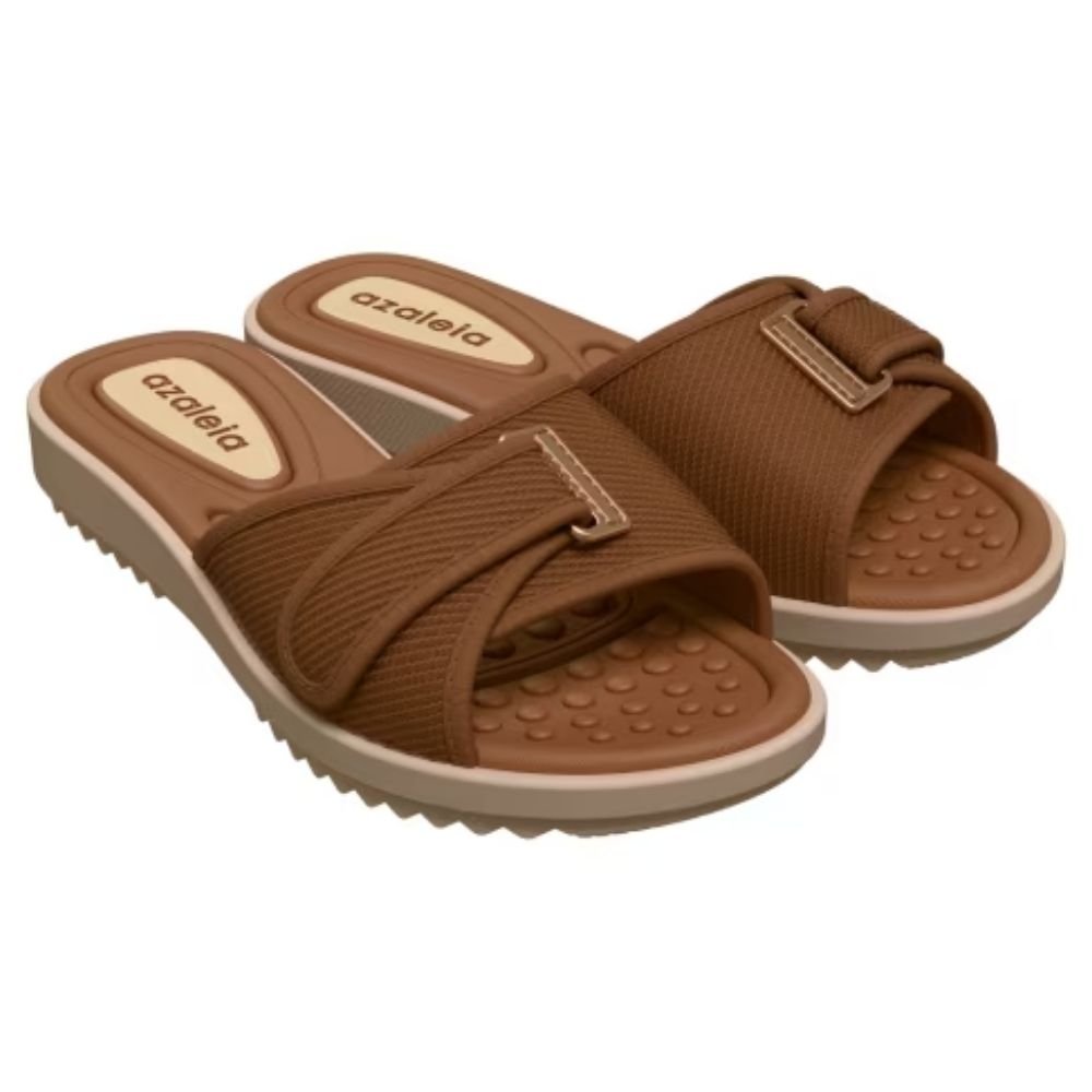 Chinelo Feminino Cecilia Marrom Bege Azaleia 19297-BS271