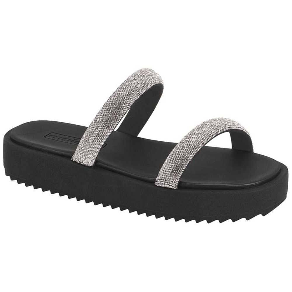Chinelo Flatform Preto Cristal Moleca 5489.115