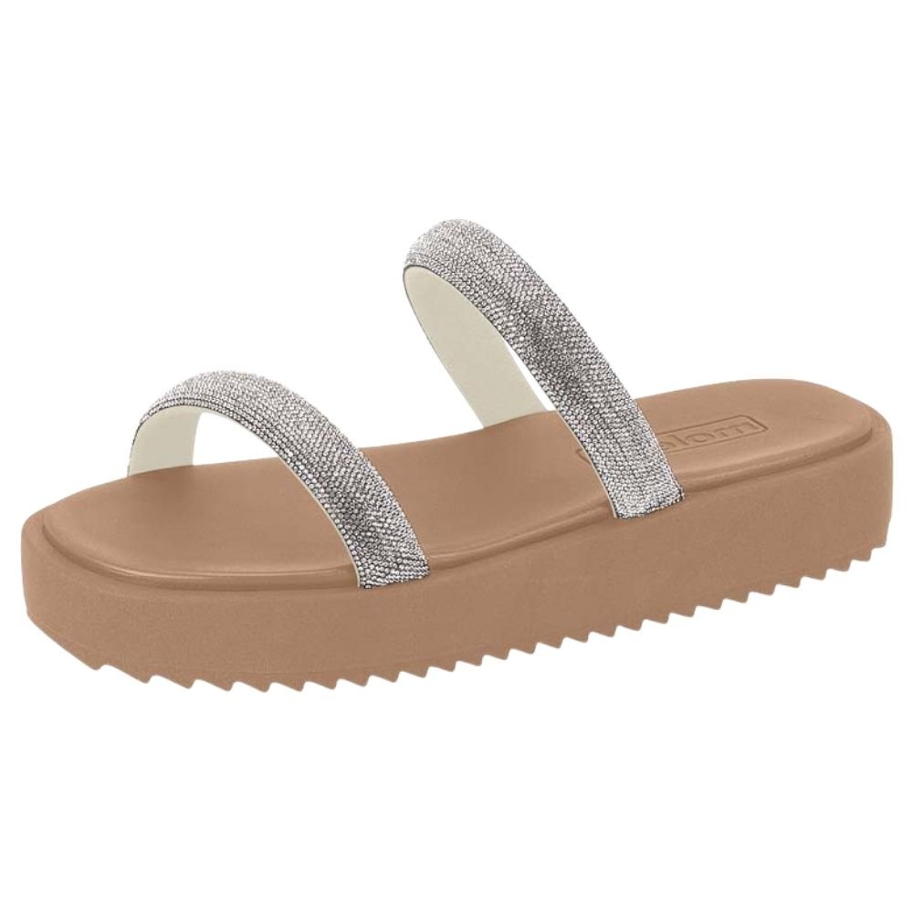 Chinelo Flatform Cristal Nude Moleca 5489.115 Bege 2