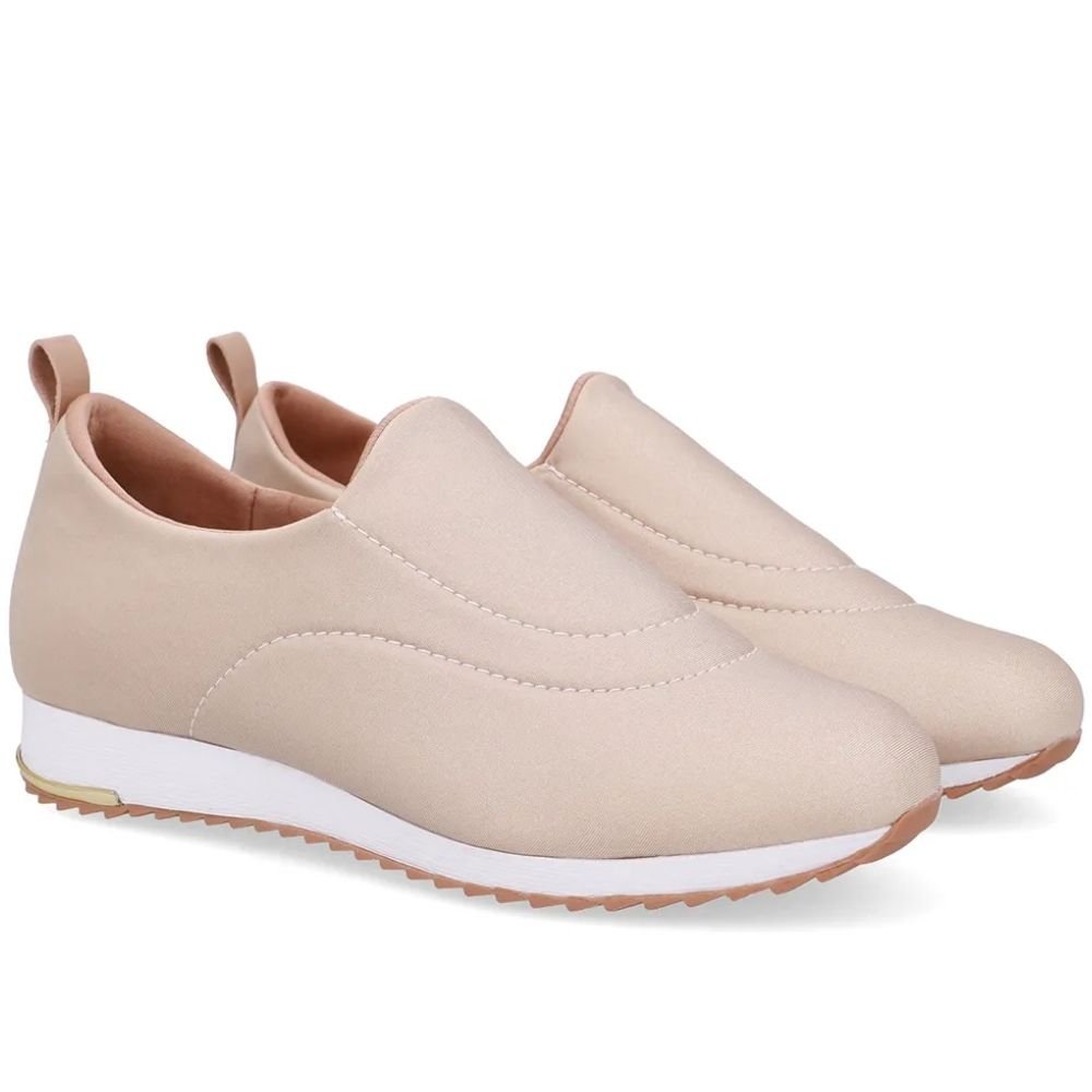 Tênis Casual Feminino Slip On Blush Usaflex UD21001 Bege 2