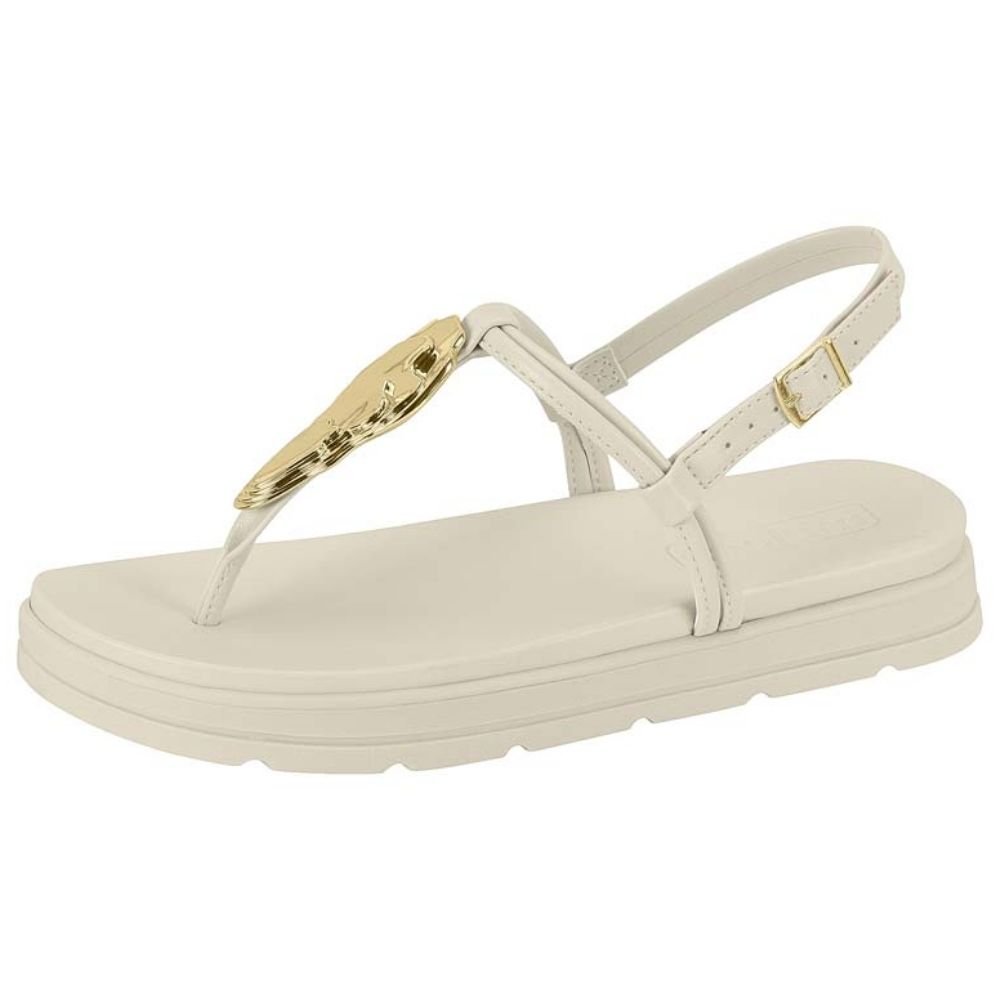 Sandália Feminina Papete Branco Off Moleca 5490.122 Off White 2