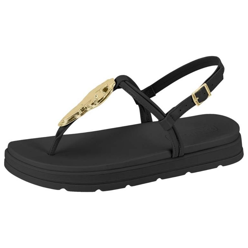 Sandália Feminina Papete Preto Moleca 5490.122 Preto 2