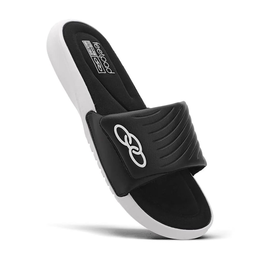 Chinelo Unissex Melbourne 2 Preto Branco Olympikus Preto 3