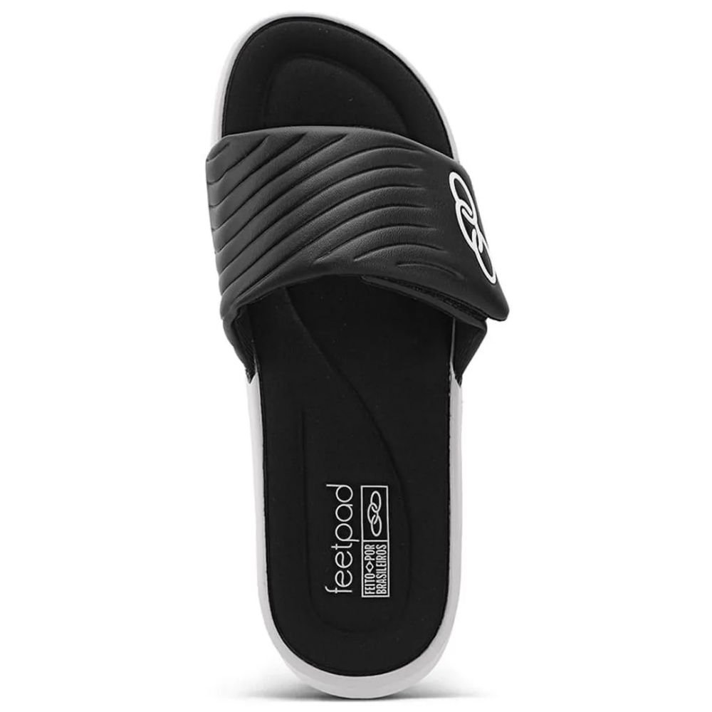 Chinelo Unissex Melbourne 2 Preto Branco Olympikus Preto 4