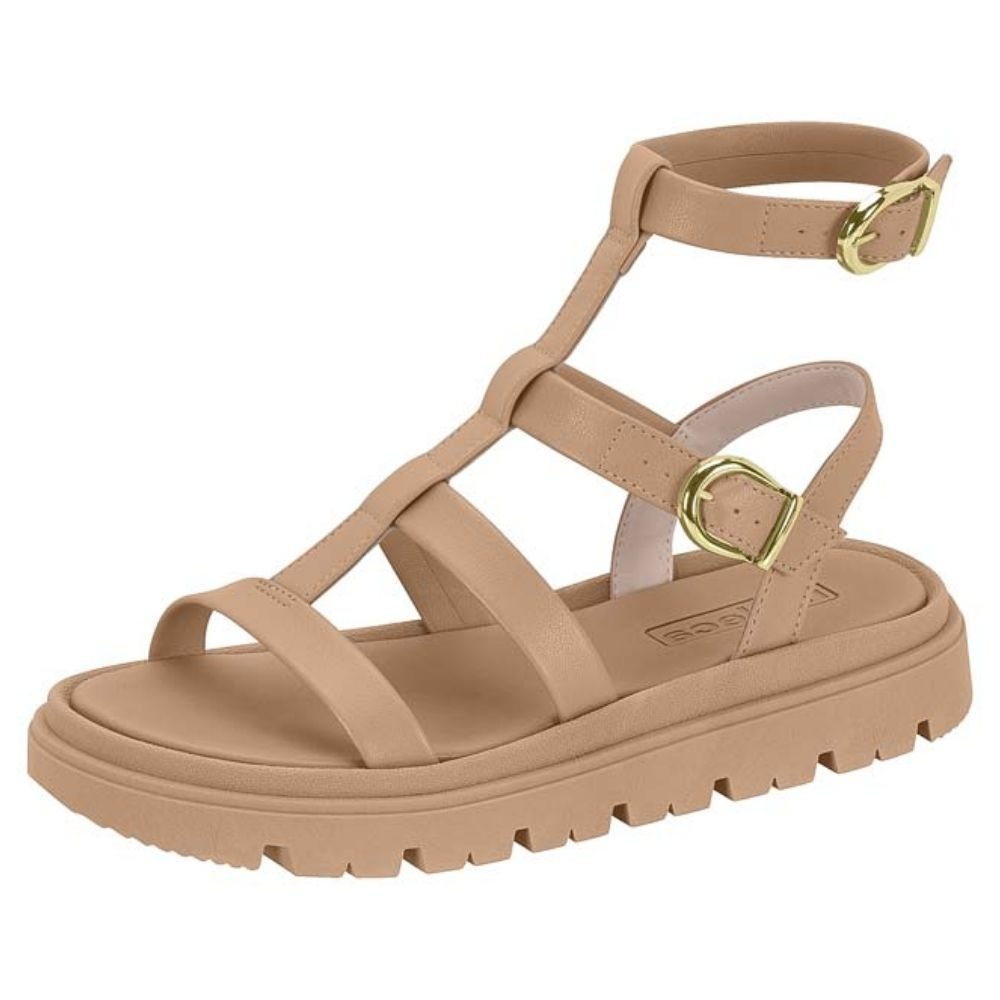 Sandália Feminina Gladiadora Nude Moleca 5504.106 Bege 2