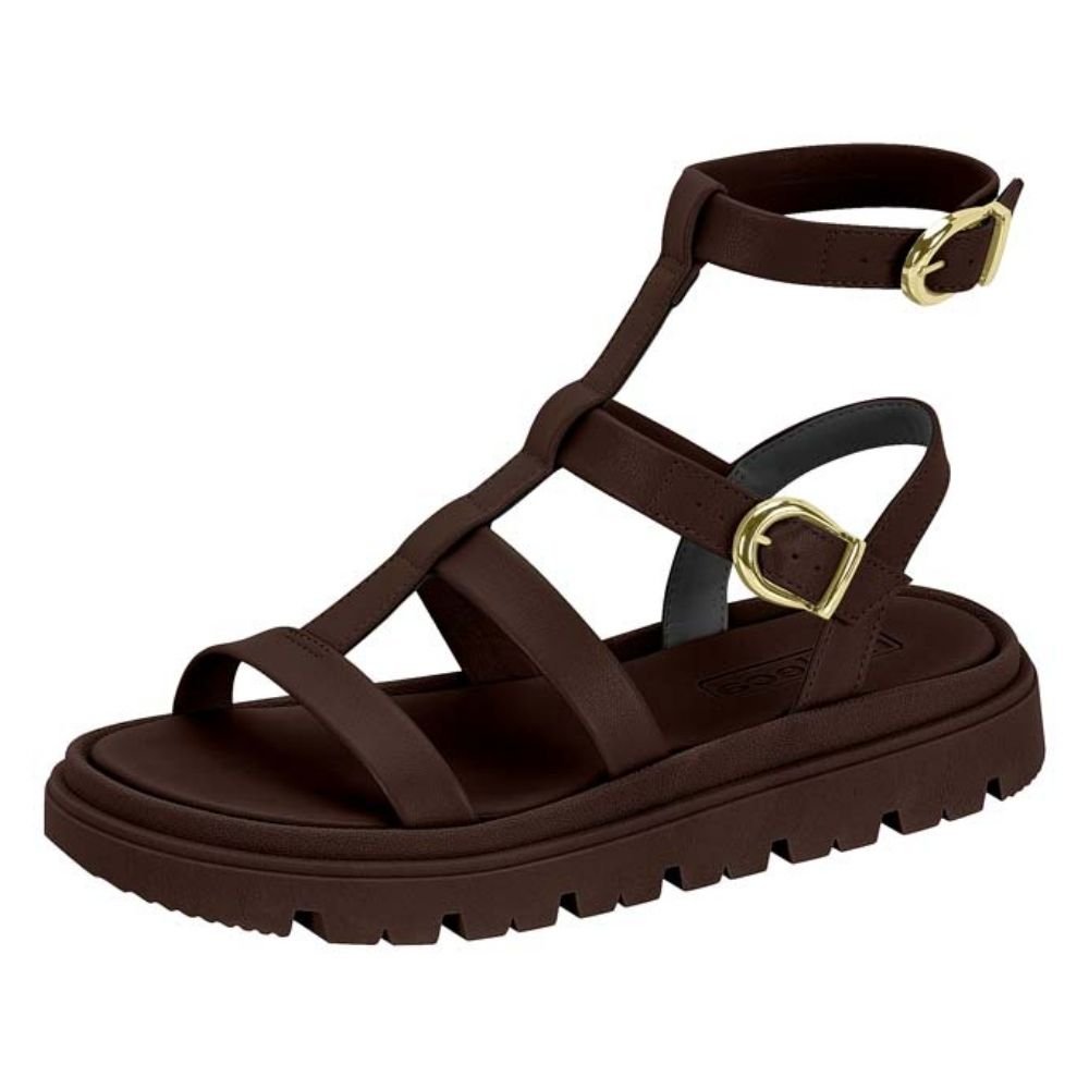 Sandália Feminina Gladiadora Chocolate Moleca 5504.106 Marrom 2