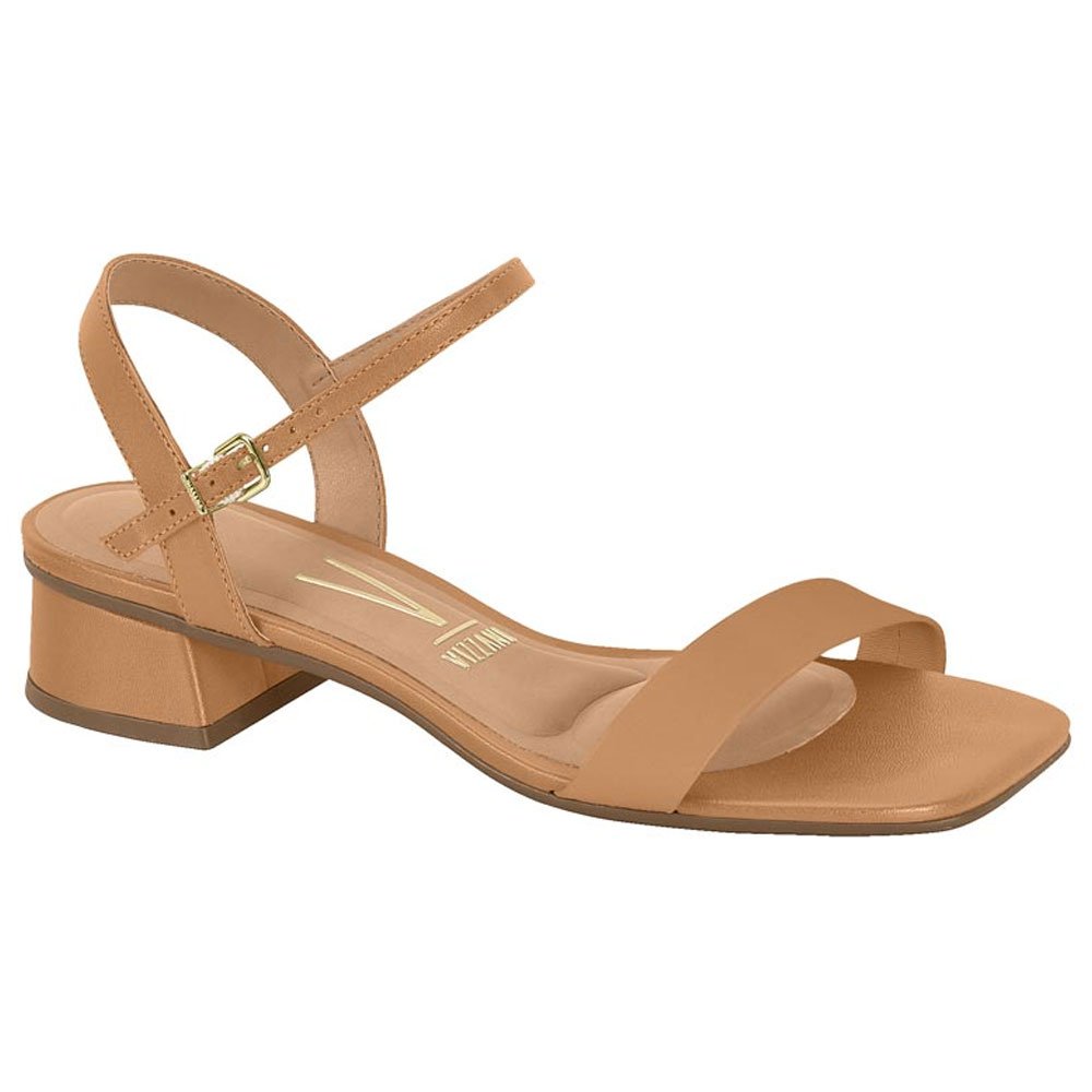 Sandália Feminina Salto Bloco Pelica Camel Vizzano 6454.111