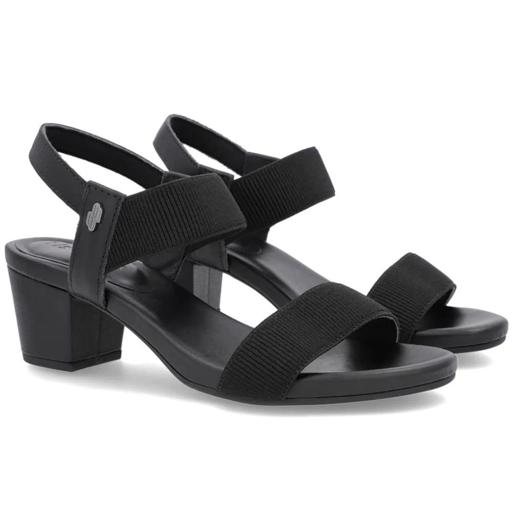 Sandália Feminina Salto Bloco Elástico Preto Preto Usaflex Y8204 Preto 2