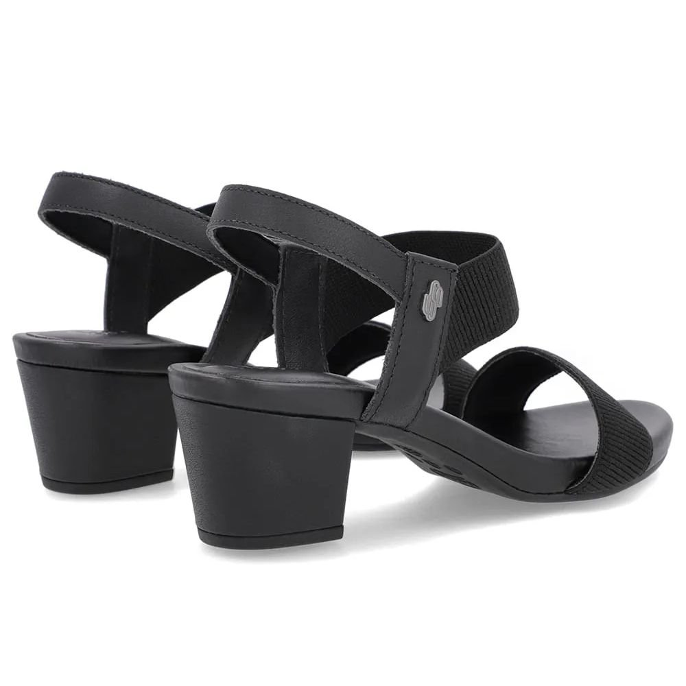 Sandália Feminina Salto Bloco Elástico Preto Preto Usaflex Y8204 Preto 3