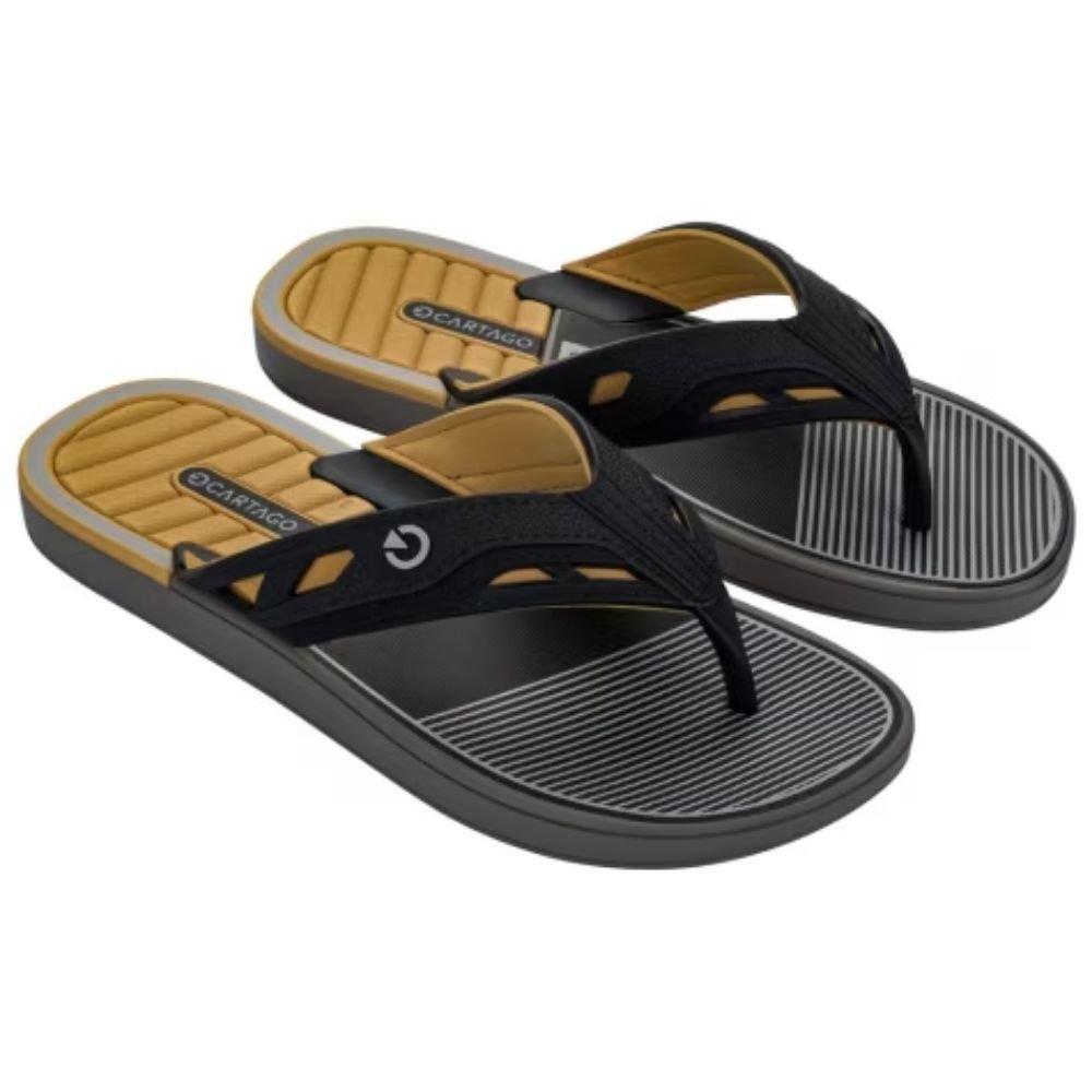 Chinelo Masculino Dallas Cinza Preto Amarelo Cartago 12158-BM372