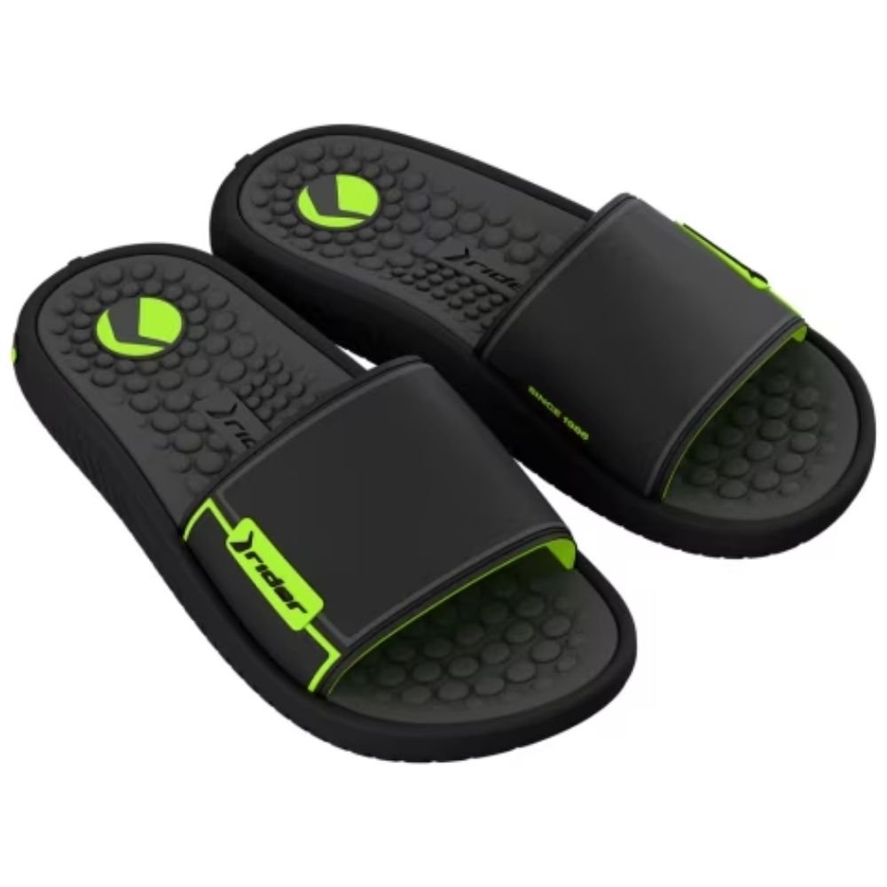 Chinelo Masculino Slide Pump II Preto Verde Rider 12424-BO154 Preto 2