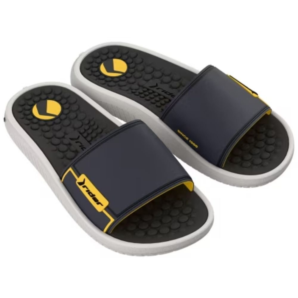 Chinelo Masculino Slide Pump II Branco Cinza Rider 12424-BO157 Cinza 2
