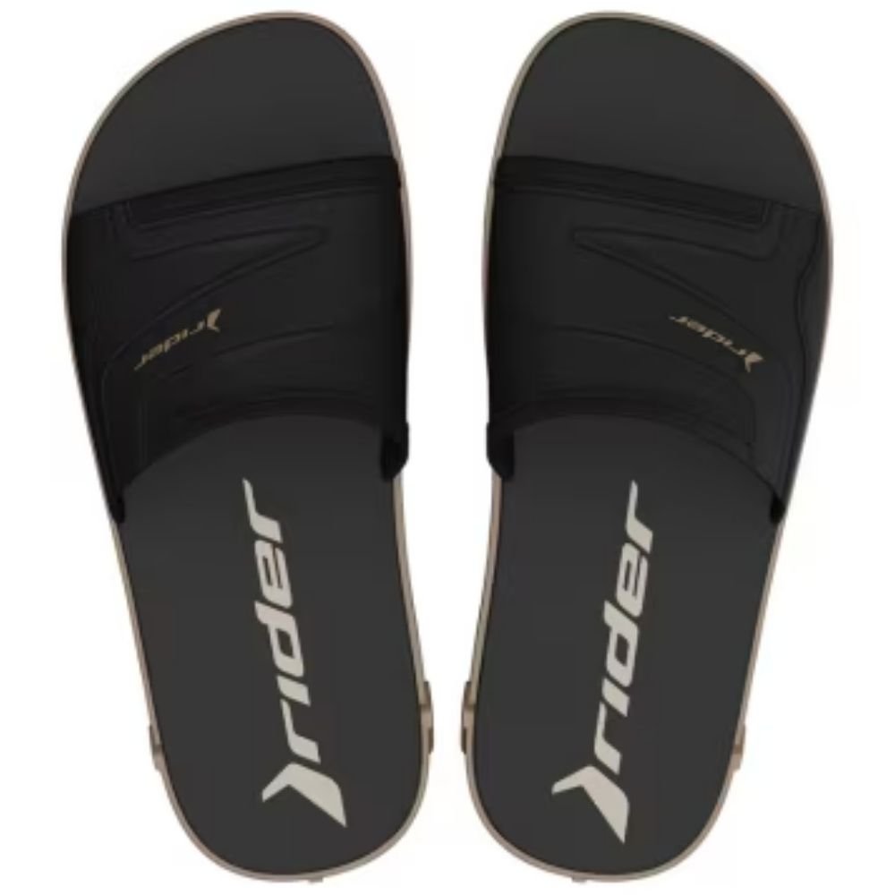 Chinelo Masculino RW Plus Bege Preto Rider 12441-BT811 Preto 2
