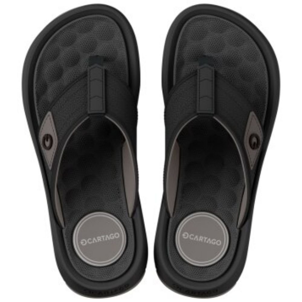 Chinelo Masculino Santorini VIII Bege Preto Cartago 12536-BP800