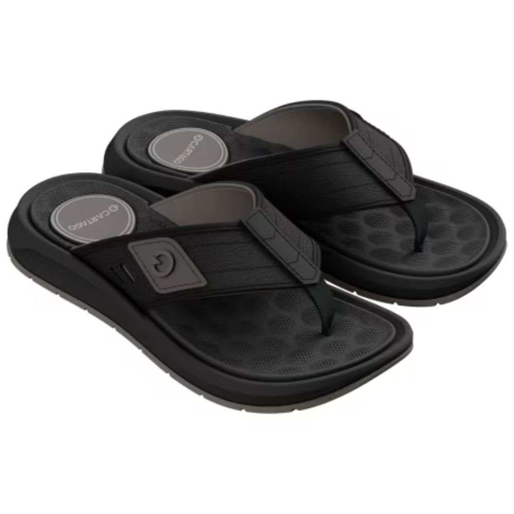 Chinelo Masculino Santorini VIII Bege Preto Cartago 12536-BP800 Preto 2