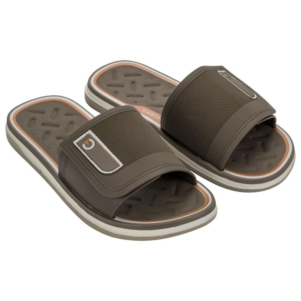 Chinelo Masculino Málaga Bege Marrom Cartago 12377-BO938