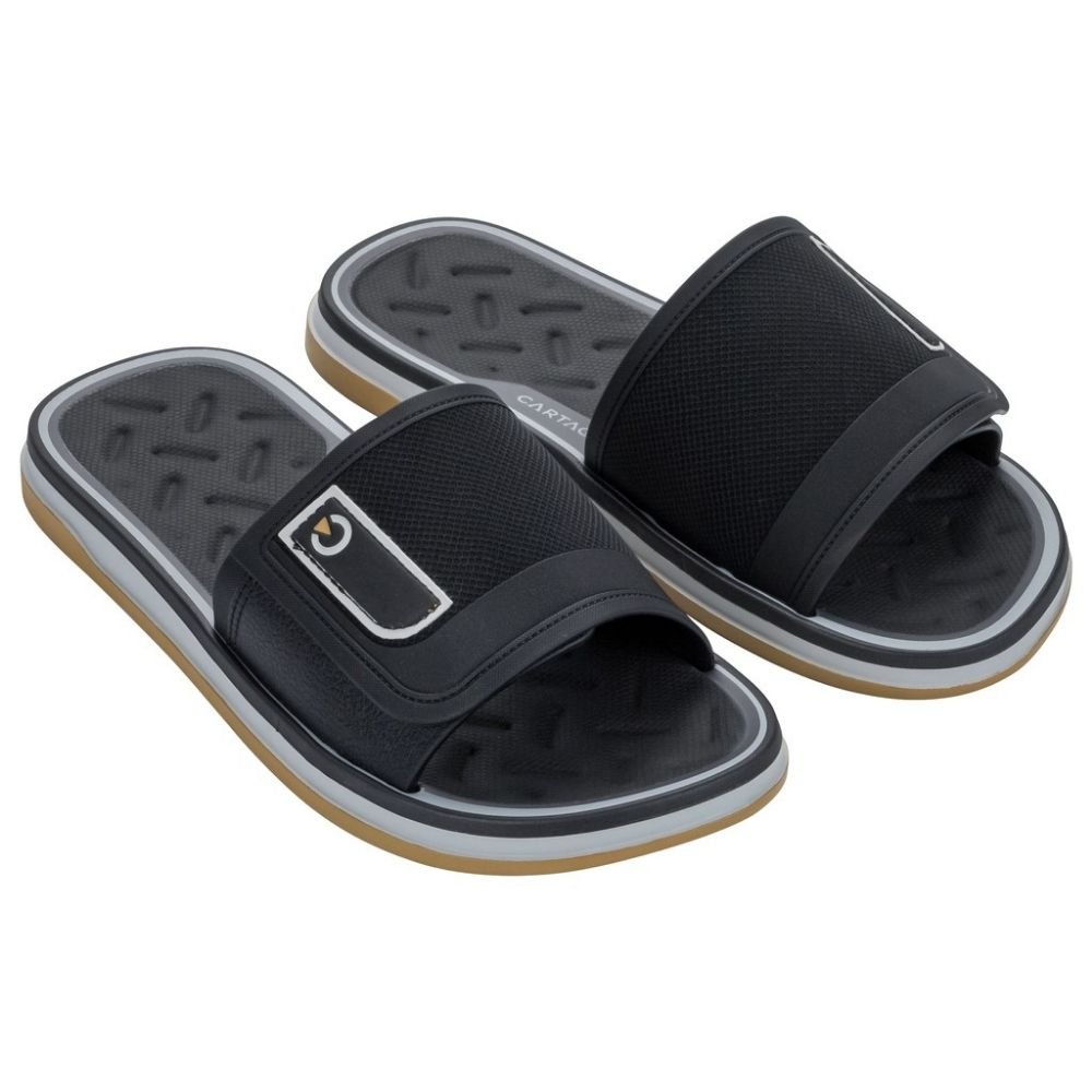 Chinelo Masculino Málaga Cinza Preto Cartago 12377-BO942
