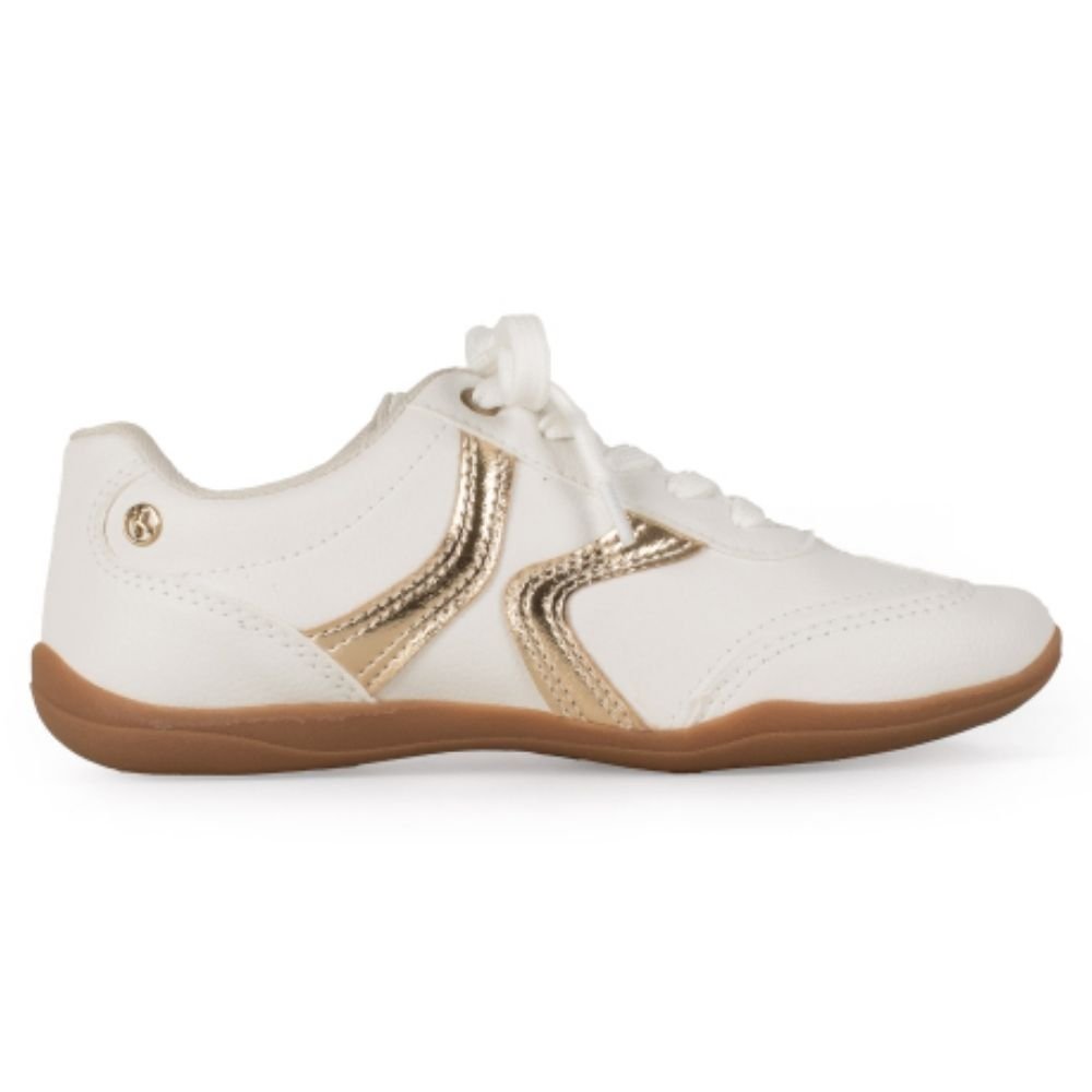 Tênis Casual Feminino White Champagne Kolosh C4065-0002