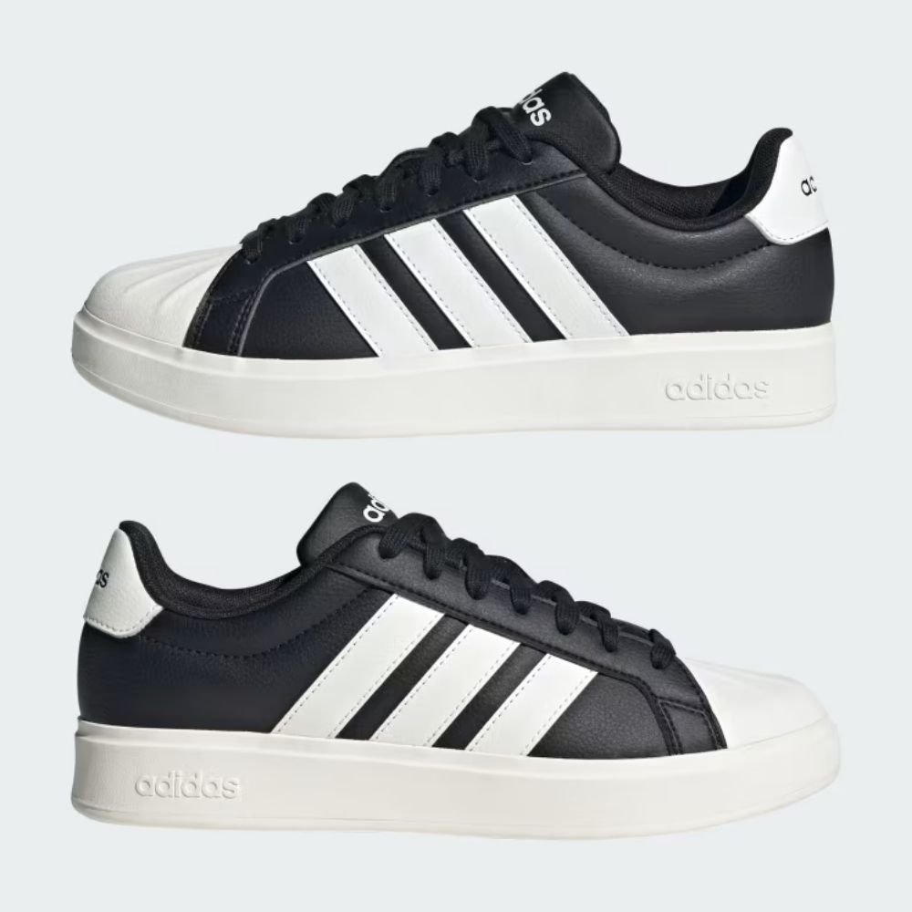 Tênis Casual Feminino Street Talk Preto Branco Adidas JP8284 Preto 4