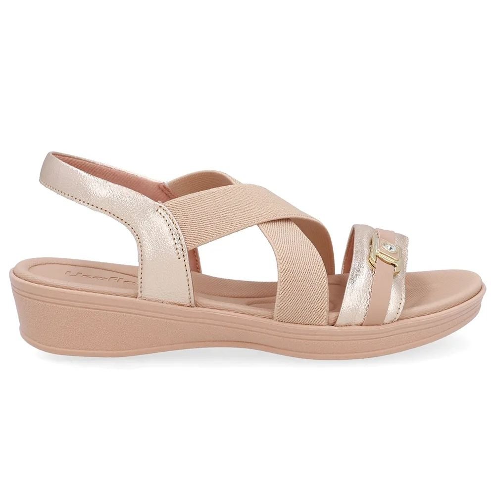 Sandália Feminina Couro Ouro Light Usaflex UD04007