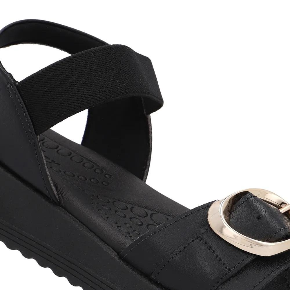 Sandália Feminina Anabela Preto Usaflex UD13002 Preto 2