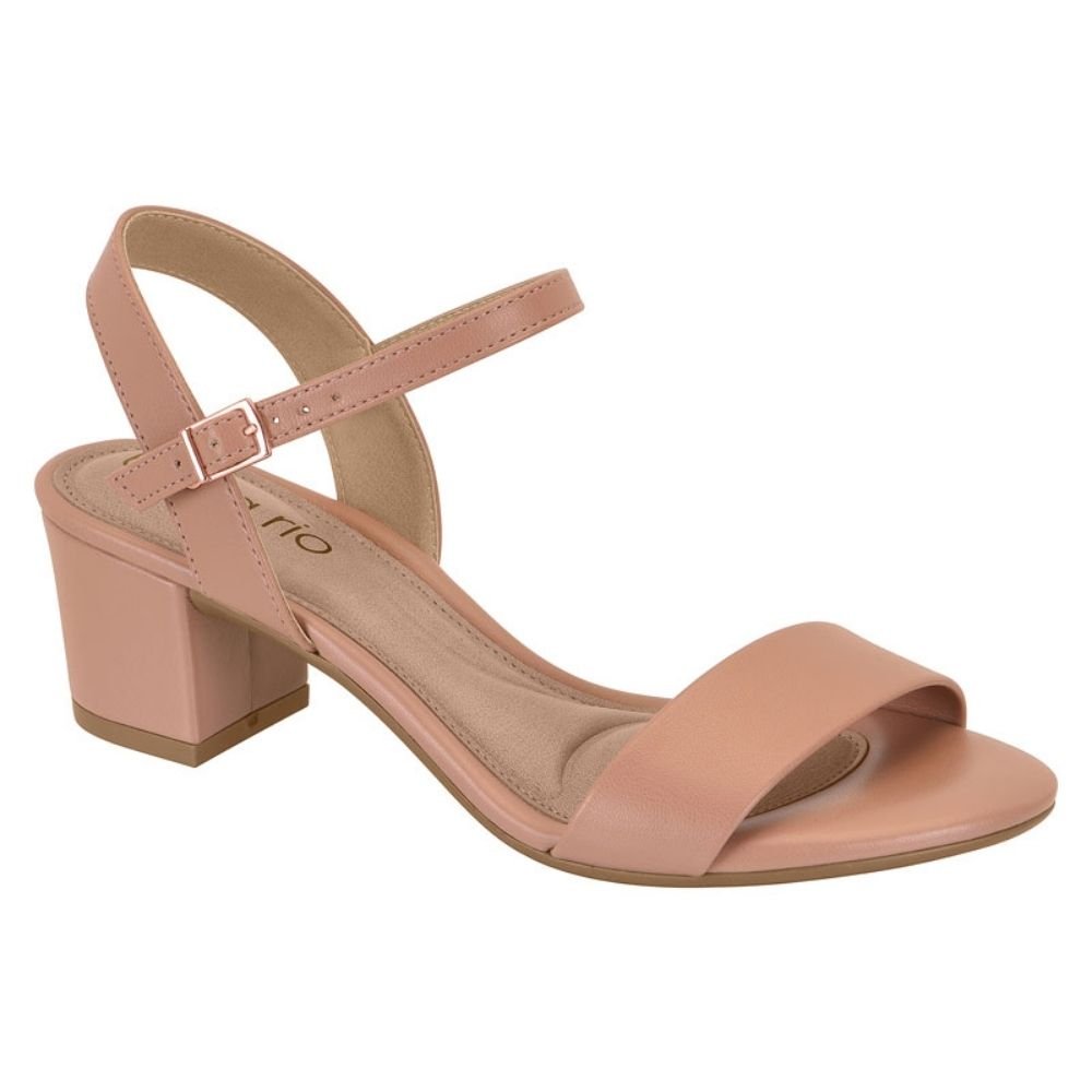 Sandália Feminina Salto Bloco Nude Beira Rio 8246.1176