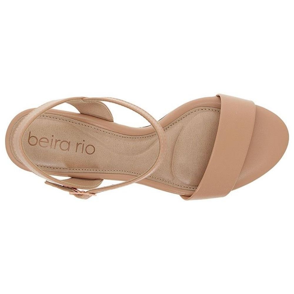 Sandália Feminina Salto Bloco Nude Beira Rio 8246.1176 Nude 4