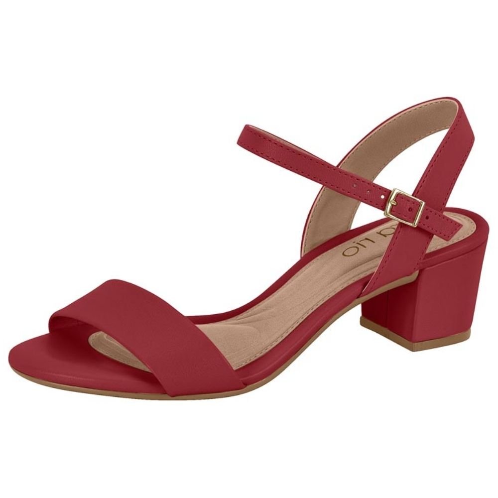 Sandália Feminina Salto Bloco Cherry Beira Rio 8246.1176 Vermelho 2