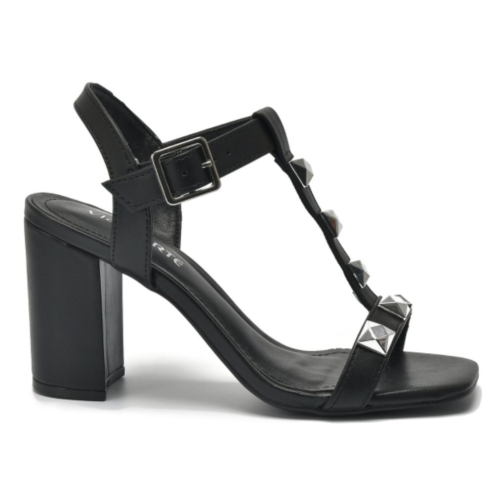 Sandália Feminina Salto Bloco Preto Via Marte 139-001-01 Preto 3