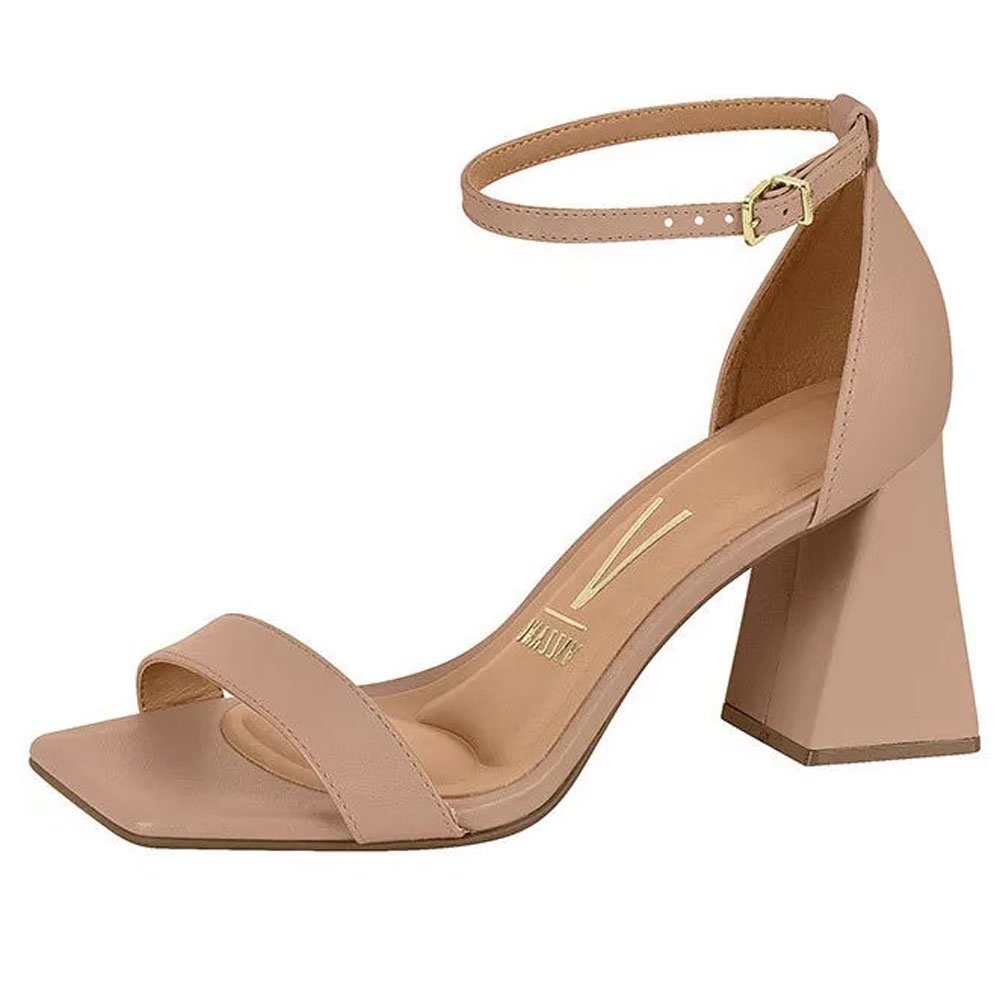 Sandália Feminina Salto Flare Pelica Nude Vizzano 6464.102 Bege 2