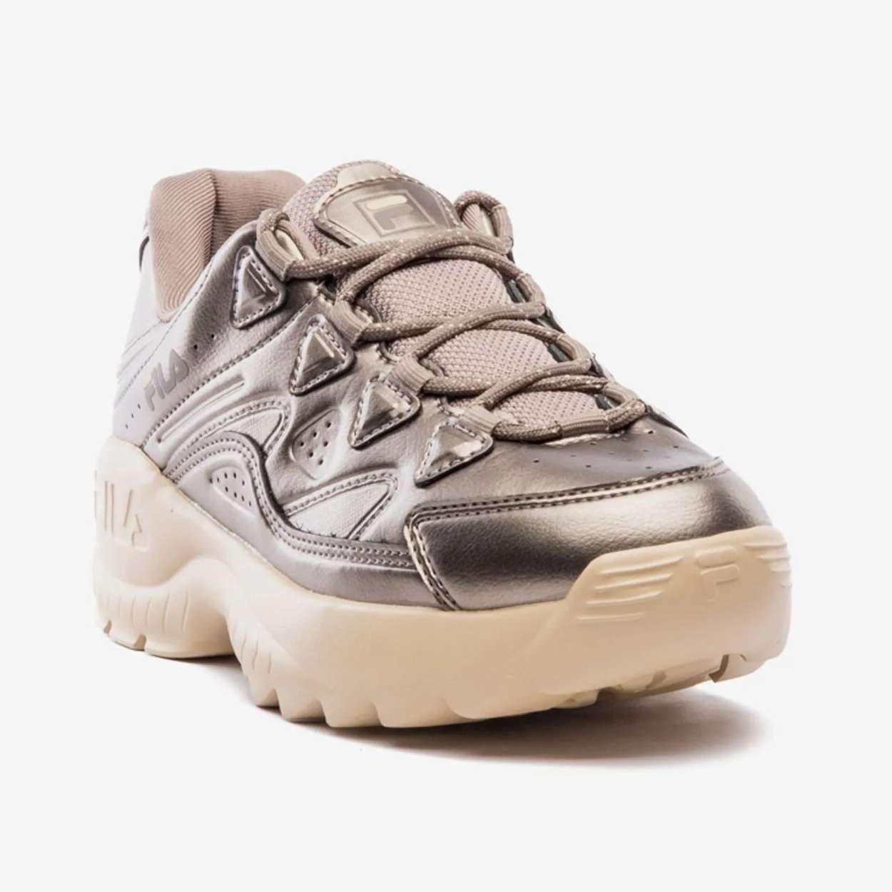 Tênis Casual Feminino Evolux Oliva Bege Fila F02L00372-6962 Dourado 3