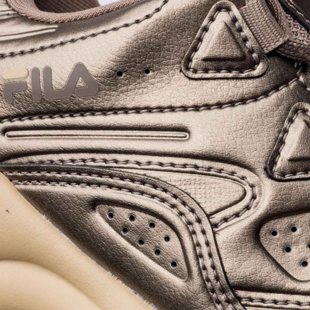 Tênis Casual Feminino Evolux Oliva Bege Fila F02L00372-6962 Dourado 5