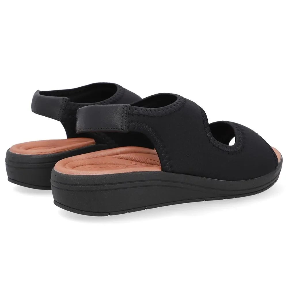 Sandália Feminina Anabela Elastano Preto Camel Usaflex UD18002 Preto 3